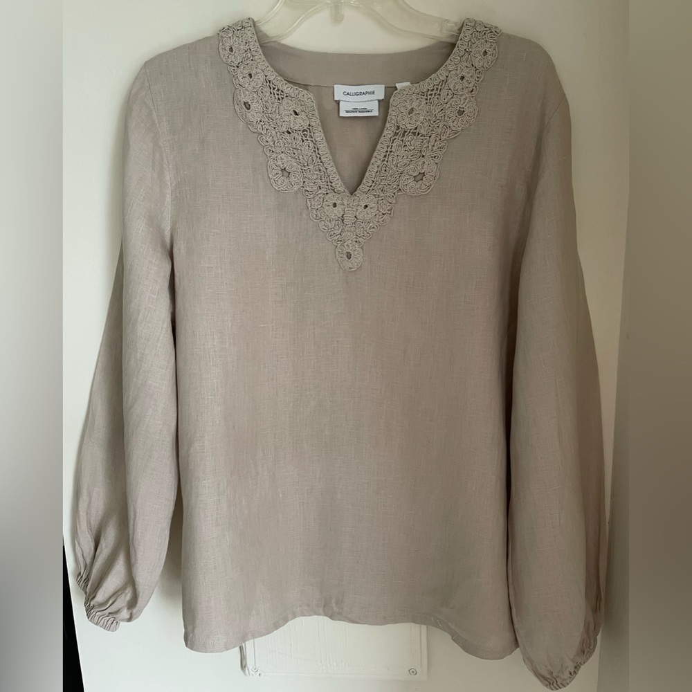 Long sleeve women’s 100% linen blouse